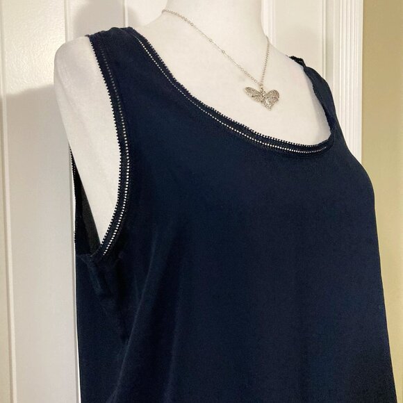 BANANA REPUBLIC Dark navy blue scoop neck camisole tank top ~ VINTAGE XS SMALL - Picture 4 of 9